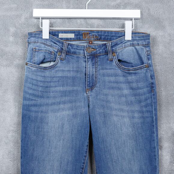 KUT FROM THE KLOTH Carrie Boyfriend Straight Mid Rise Denim Blue Jeans Sz 8 - Picture 2 of 11